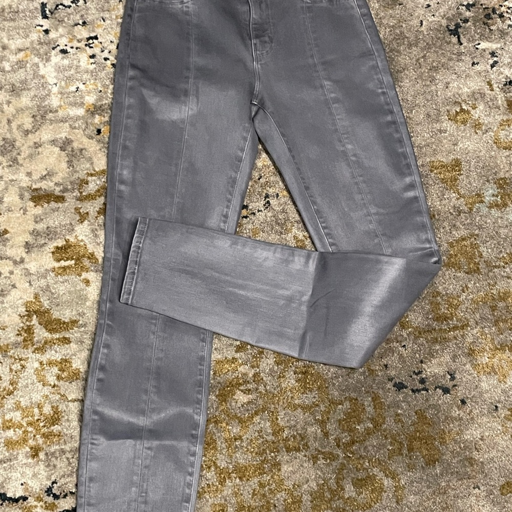 L'AGENCE High Rise Gray Coated Jeans